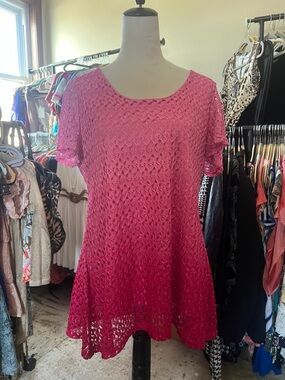 Notations Bright Pink Knit Top
